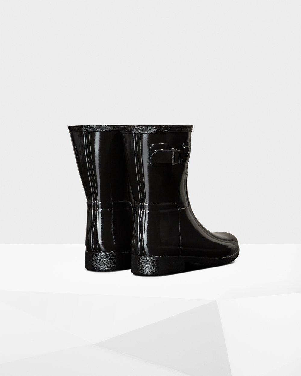 Botas de Lluvia Cortas Hunter Mujer - Refined Slim Fit Gloss - Negros - AROEQSZ-13